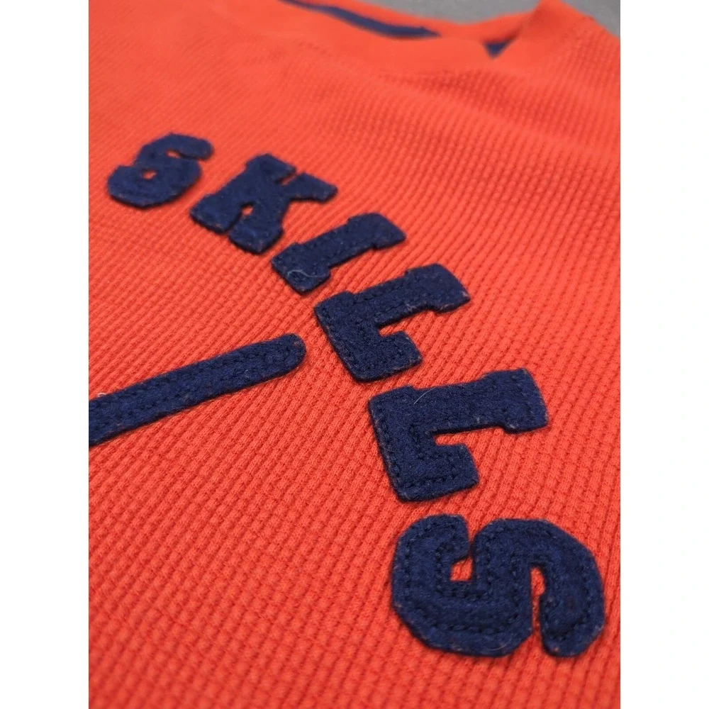 GAP Kids Orange Black All Skills Not Luck Hockey Sweater Long Sleeve Size M (8)‎